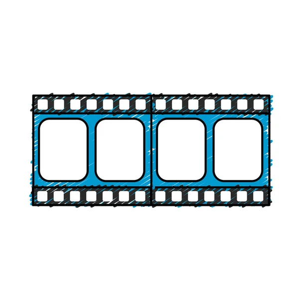 Filmstrip Naar Studio Scène Projectie Vectorillustratie — Stockvector