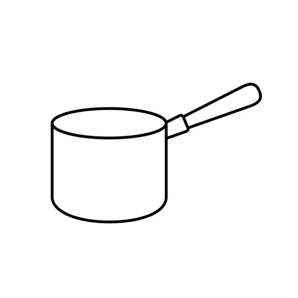 Line Pot Kitchen Utensil Object Cuisine Vector Illustration — Stock Vector