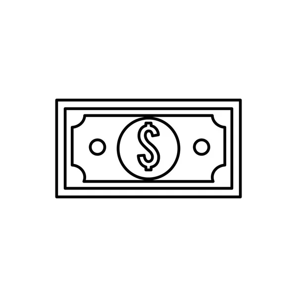 Figura Factura Dolar Dinero Vector Ilustración Diseño — Vector de stock