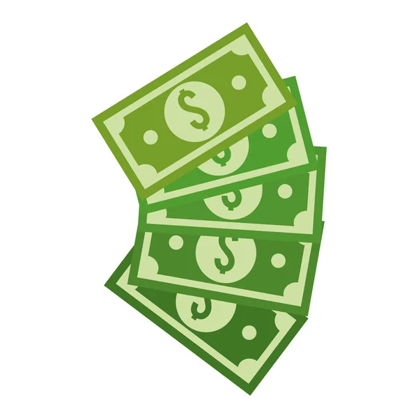 Groene Bill Dolar Geld Vector Illustratie Ontwerp — Stockvector