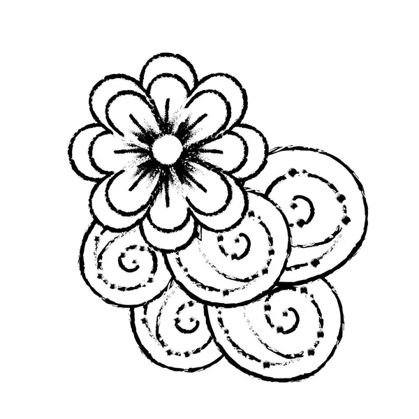 图美花与花瓣和装饰设计向量例证 — 图库矢量图片
