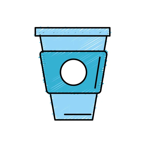 Delicious Coffee Plastic Cup Icon Vector Illustration — Stok Vektör