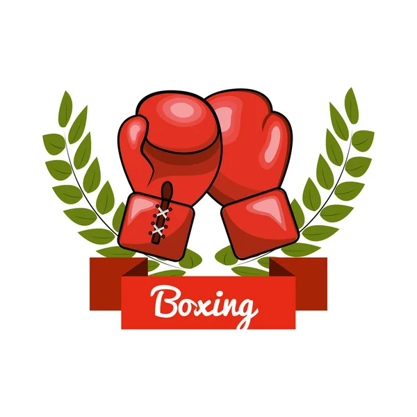 Icono Del Juego Boxeo Emblema Imagen Diseño Ilustración Vectorial — Archivo Imágenes Vectoriales