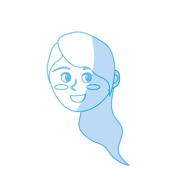 Силуэт Аватар Счастливая Женщина Лицо Прической Дизайн Векторной Иллюстрации — стоковый вектор