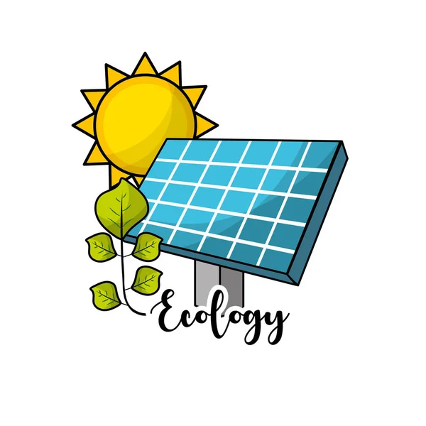 Energia Słoneczna Liści Słońce Ilustracji Wektorowych Środowiska Opieki — Wektor stockowy