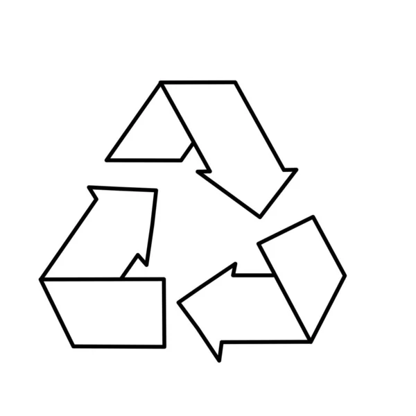 Ligne Réduire Recycler Réutiliser Environnement Symbole Illustration Vectorielle — Image vectorielle