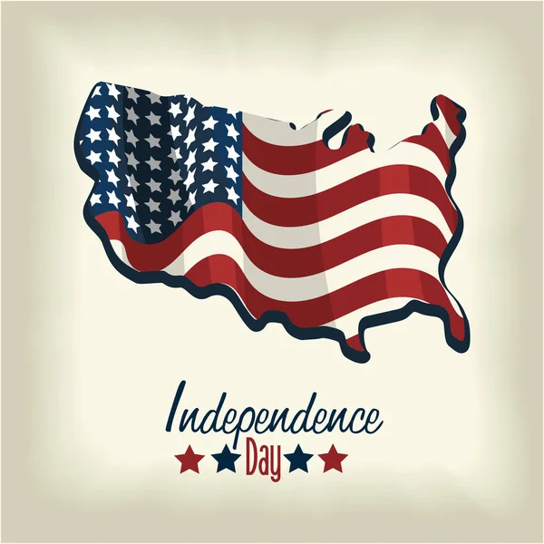 Dia Independência Com Bandeira Desenho Mapa Desenho Ilustração Vetorial —  Vetores de Stock
