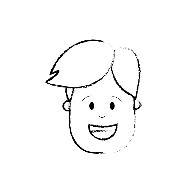 Figure Homme Tête Avec Dessin Coiffure Illustration Vectorielle — Image vectorielle