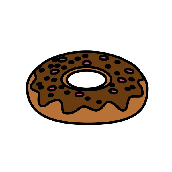 Delicioso Doce Donut Padaria Lanche Ilustração Vetorial — Vetor de Stock