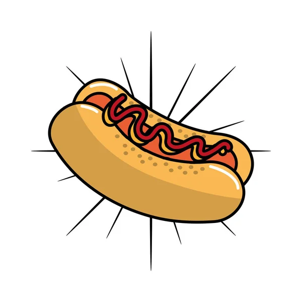 Hot Dog Icono Comida Rápida Imagen Diseño Ilustración Vectores — Vector de stock