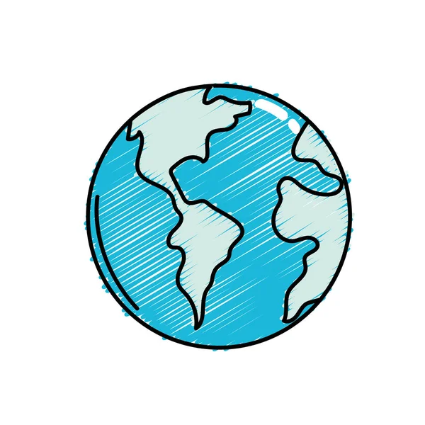 Planeta Tierra Global Geografía Ubicación Vector Ilustración — Archivo Imágenes Vectoriales
