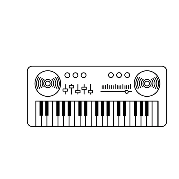 Lijn Piano Muziekinstrument Spelen Muziek Vectorillustratie — Stockvector