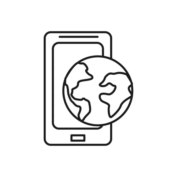 図グローバル スマート フォン デジタル接続サービス ベクトル イラスト — ストックベクタ