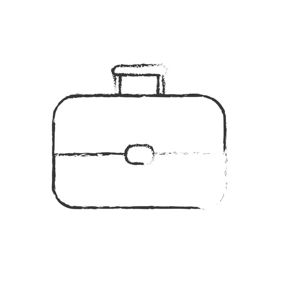 Figure Business Suitcase Important Document Vector Illustration — Stock Vector