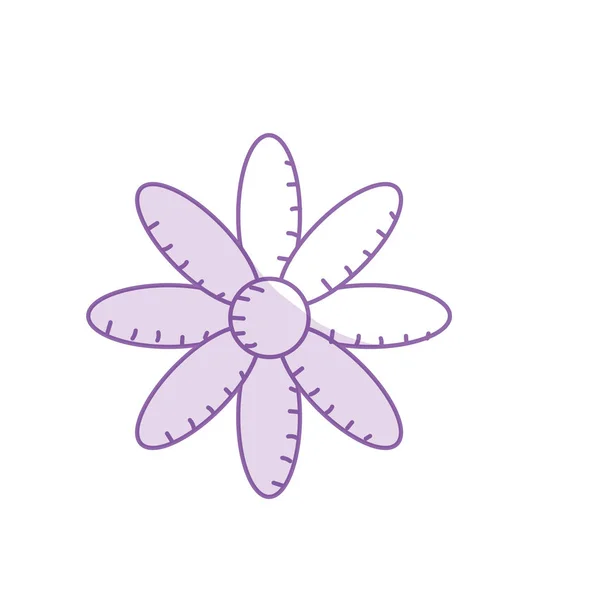 Silhouette Natürliche Blume Mit Blütenblättern Vektor Illustration — Stockvektor