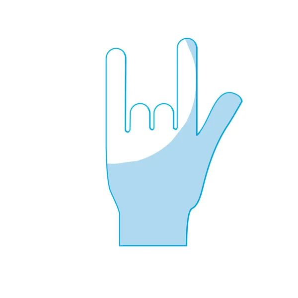 Silhouette Hand Mit Rock Symbol Und Musikalische Signale Vektorillustration — Stockvektor