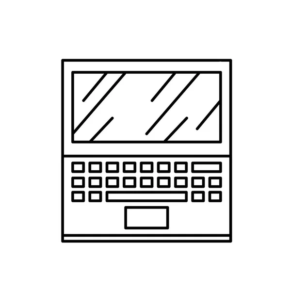 Rad Teknik Laptop Till Social Information Ansluta Vektorillustration — Stock vektor