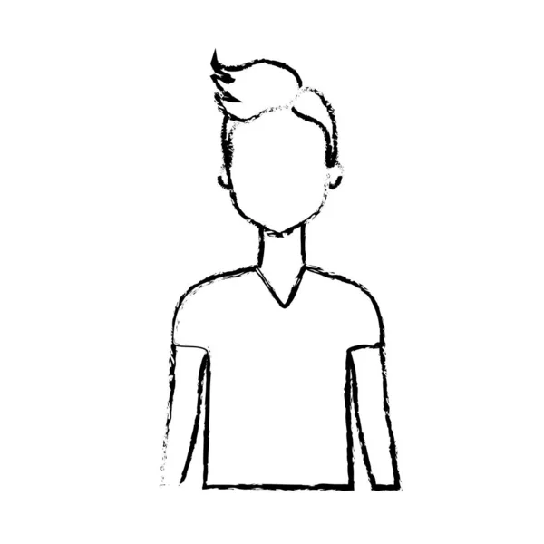 Figura Hombre Lindo Con Haistyle Camiseta Vector Ilustración — Vector de stock