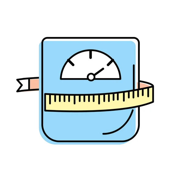 Weight Machine Measuring Have Healthy Life Vector Illustration — Stok Vektör