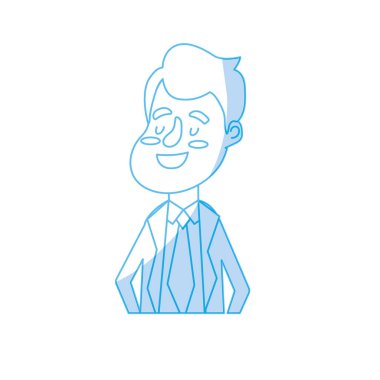 siluet mutlu damat saç modeli ve zarif elbise vektör çizim ile