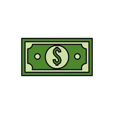 yeşil fatura dolar para, vektör illüstrasyon tasarımı