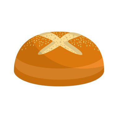 lezzetli taze fırın ekmek yemek, vektör çizim