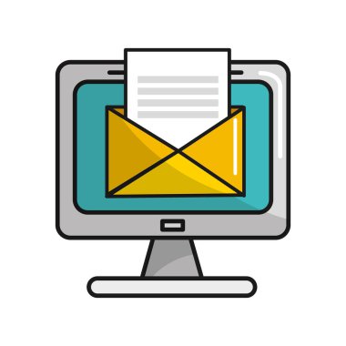 bilgisayar sanal klasör Açık iletide, vektör çizim ile