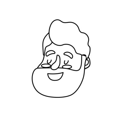 satır avatar mutlu adam yüz saç modeli tasarım vektör çizim ile