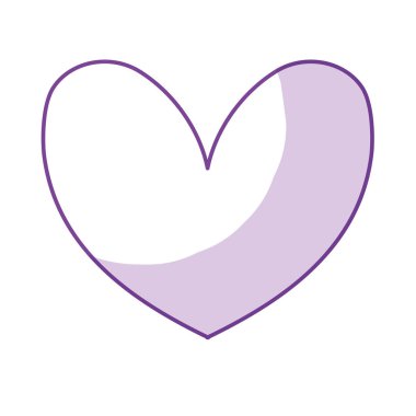 silhouette cute heart to love symbol design, vector illustration