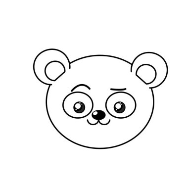 satır sevimli vahşi hayvan yüz ifade vektör çizim ile