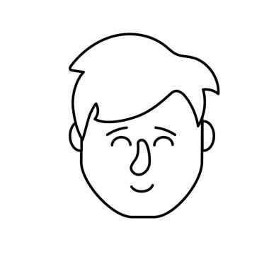 Avatar adam kafa saç modeli tasarım vektör çizim ile satır