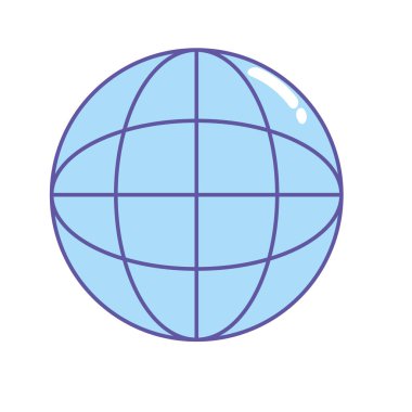 Küresel sembol veri merkezi bağlantı vektör çizim