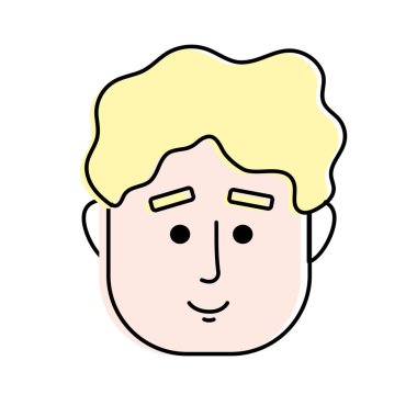 Adam yüz saç modeli tasarım vektör çizim ile