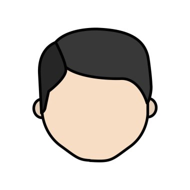 Avatar yüz adam çizgi çizgi film, vektör çizim