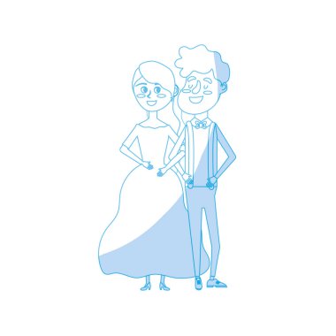 siluet mutlu çift birlikte ve romantik kutlama vektör çizim