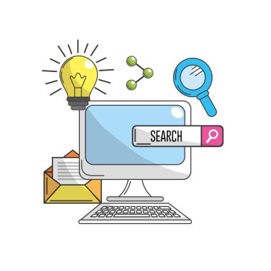 bilgisayar teknolojisi bilgi simgeler vektör çizim ile