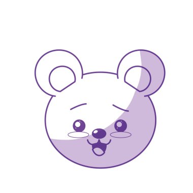 siluet sevimli vahşi hayvan yüz ifade vektör çizim ile