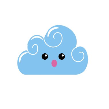 Kawaii sevimli sürpriz bulut hava vektör çizim