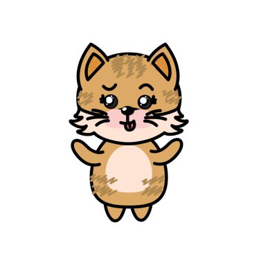 şirin kedi vahşi hayvan yüz ifade vektör çizim ile