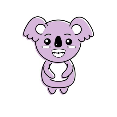 şirin koala vahşi hayvan yüz ifade vektör çizim ile