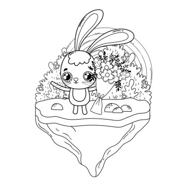 Sevimli küçük tavşan. Vektör çizim
