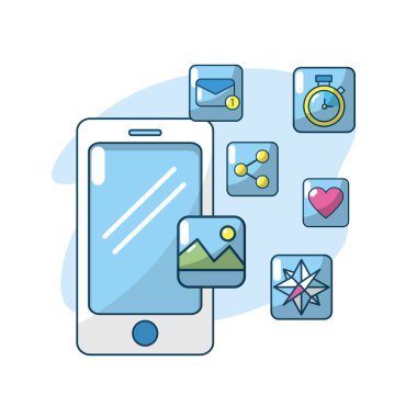 teknoloji akıllı telefon apps bağlantı sunucu vektör çizim