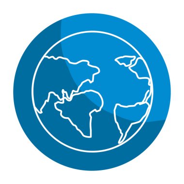 amblem dünya gezegen küresel geographys kıta, vektör çizim ile