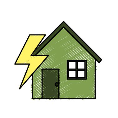 house with energy symbol to care environment, vector illustration