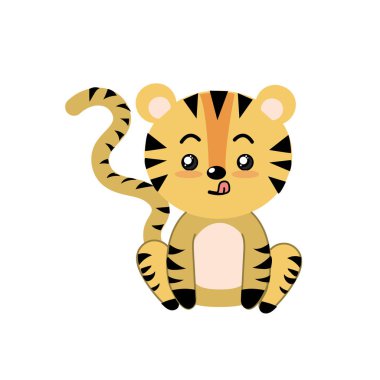 sevimli kaplan vahşi hayvan yüz ifade vektör çizim ile