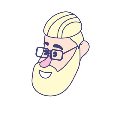 saç modeli tasarım vektör illüstrasyon ile avatar adam yüz