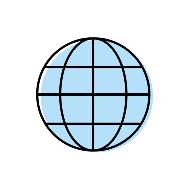 Küresel sembol veri merkezi bağlantı vektör çizim