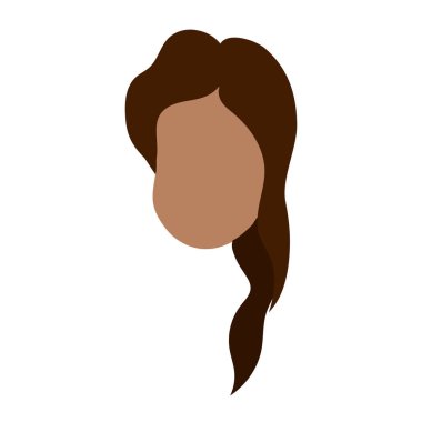 Güzellik kadını yüz saç modeli, vektör çizim ile