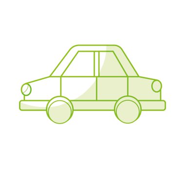 silhouette car design to transportation with tires and doors vector illustration