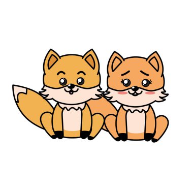 ifade ile güzel sevimli hayvanlar illüstrasyon vektör